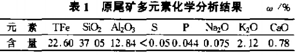 原尾矿多元素化学分析结果