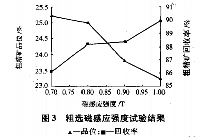 粗选磁感应强度试验结果